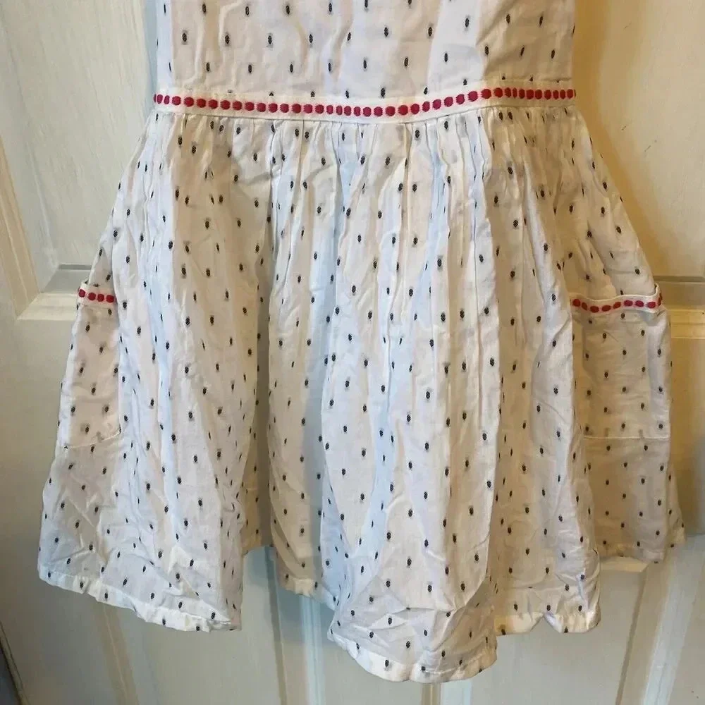 New Lilly Wicket girls dress sleeveless open back size 6 White Polka Dot Pocket